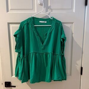 Altar'd State Emerald Blouse large- oversized fit